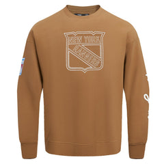 New York Rangers Pro Standard Paint the City Pullover Sweatshirt - Brown | US 201205151