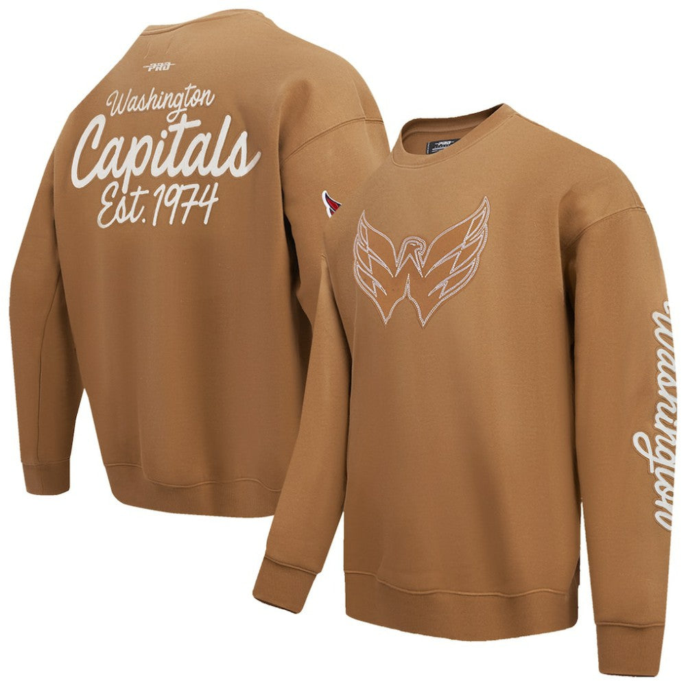 Washington Capitals Pro Standard Paint the City Pullover Sweatshirt - Brown | US 201205158