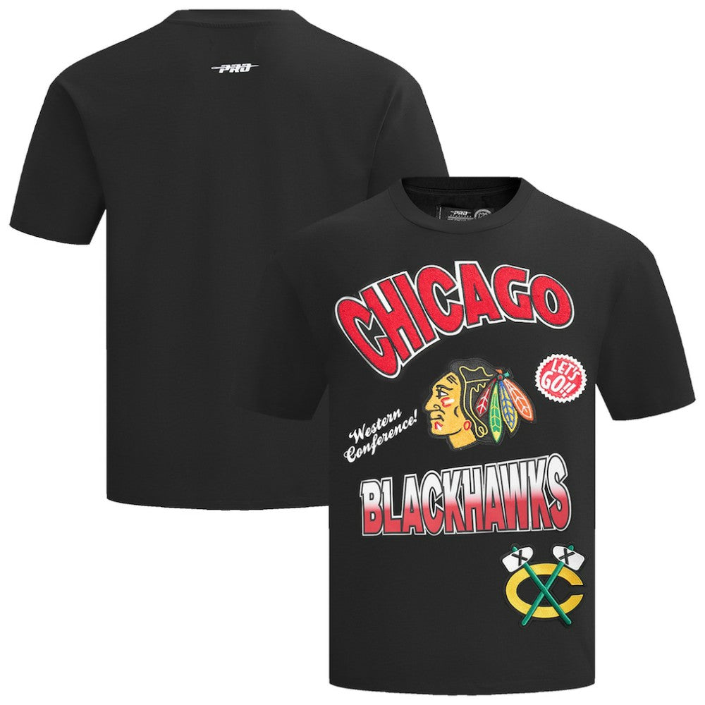 Chicago Blackhawks Pro Standard Turn It Up Dropped Shoulder T-Shirt - Black | US 201205171