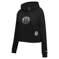 Brooklyn Nets Pro Standard Women's Jewels Cropped Pullover Hoodie Black