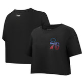 Philadelphia 76ers Pro Standard Women's Jewels Boxy Cropped T-Shirt Black