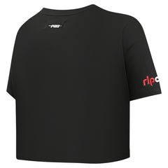 Portland Trail Blazers Pro Standard Women's Jewels Boxy Cropped T-Shirt Black