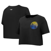 Golden State Warriors Pro Standard Women's Jewels Boxy Cropped T-Shirt Black