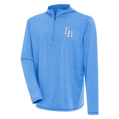 Tampa Bay Rays Antigua Tidy Quarter-Zip Hoodie - Heather Light Blue Hoodies