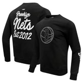 Brooklyn Nets Pro Standard Paint the City Drop Shoulder Sweatshirt Black outlet