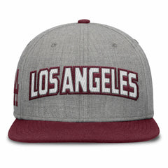 Los Angeles Dodgers Fanatics Elements Felt Chainstitch Snapback Hat - Gray/Maroon Hats