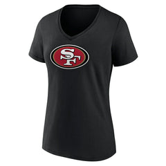 San Francisco 49ers Women's Primary Logo V-Neck T-Shirt - Black T-shirts