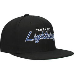 Tampa Bay Lightning Mitchell & Ness Core Team Script 2.0 Snapback Hat - Black | US 201212974