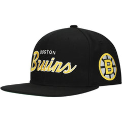 Boston Bruins Mitchell & Ness Core Team Script 2.0 Snapback Hat - Black | US 201212982