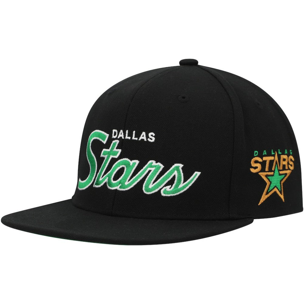 Dallas Stars Mitchell & Ness Core Team Script 2.0 Snapback Hat - Black | US 201212987