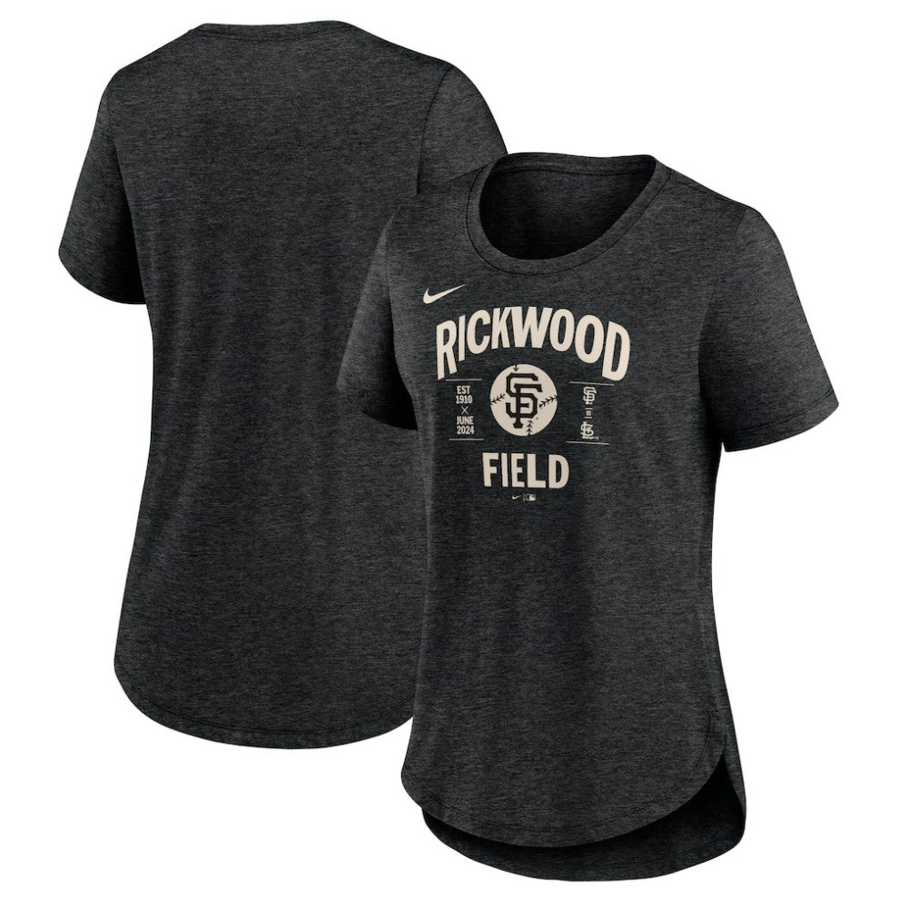 San Francisco Giants Nike Women's 2024 Rickwood Classic Tribute Tri-Blend T-Shirt - Heather Black T-shirts