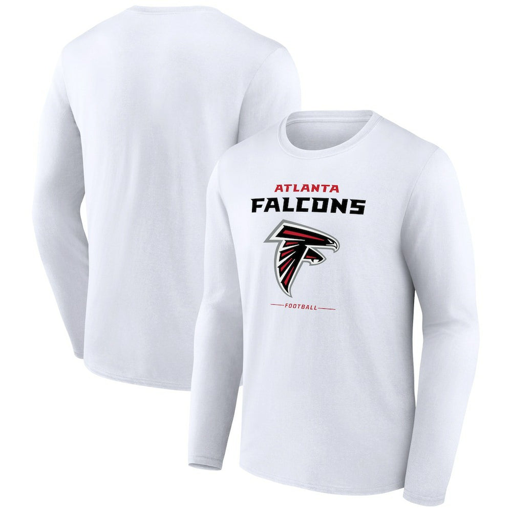 Atlanta Falcons Team Lockup Long Sleeve T-Shirt - White T-shirts