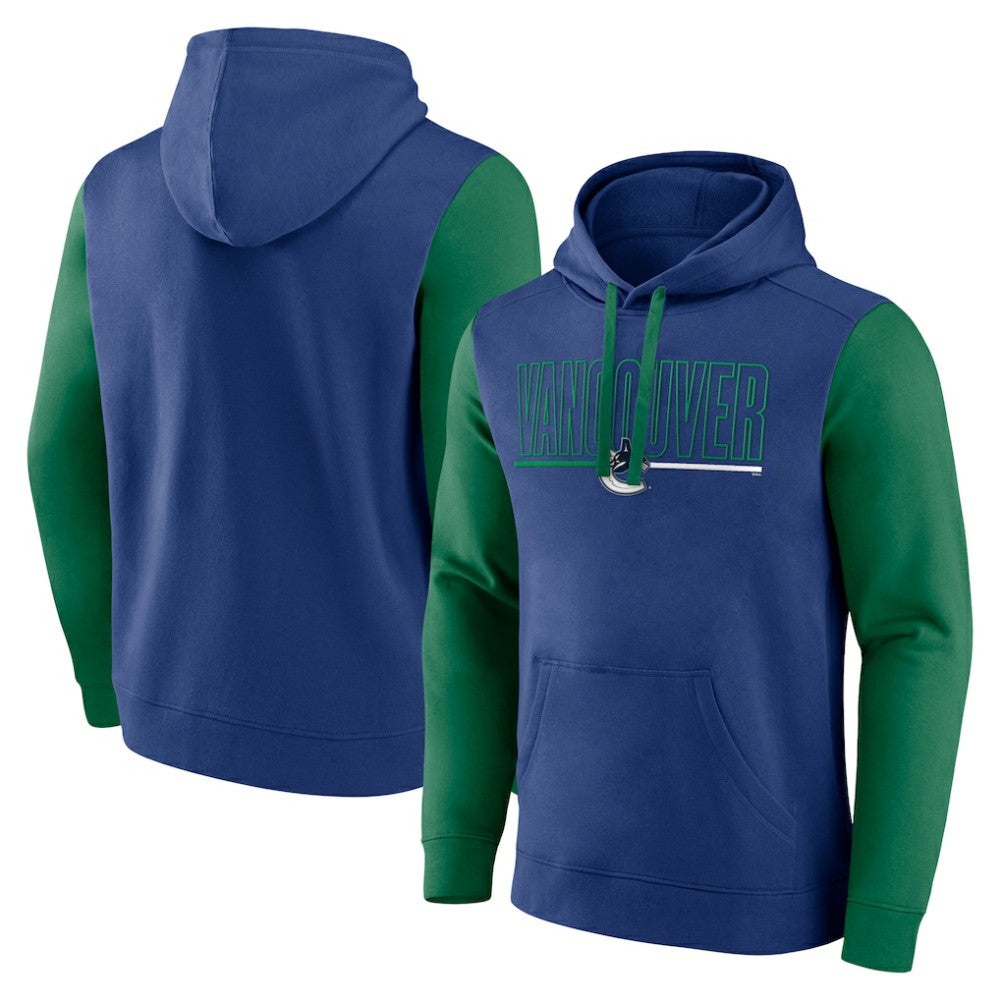 Vancouver Canucks Logo Athletic Deliver Fleece Pullover Hoodie - Blue | US 201230197