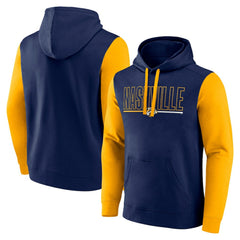 Nashville Predators Logo Athletic Deliver Fleece Pullover Hoodie - Navy | US 201230206