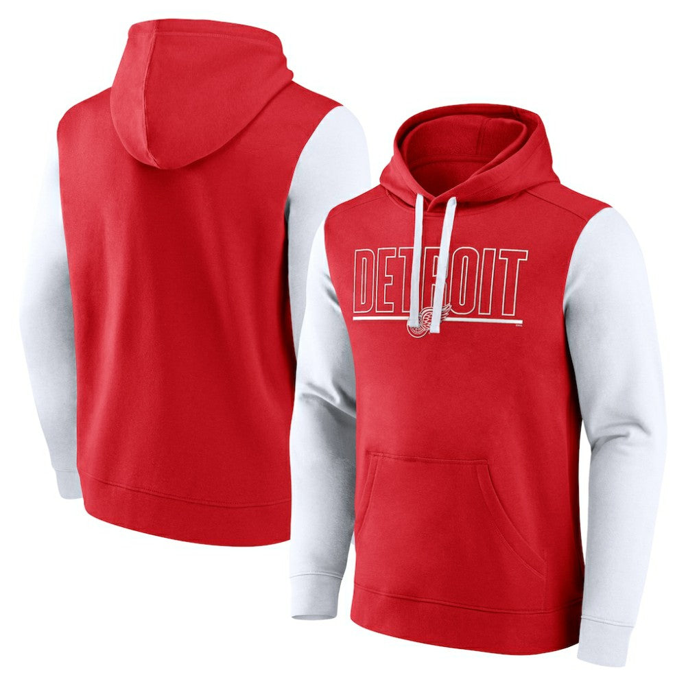 Detroit Red Wings Logo Athletic Deliver Fleece Pullover Hoodie - Red | US 201230210