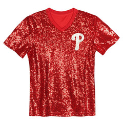 Bryce Harper Philadelphia Phillies Juniors Name & Number Sequin V-Neck Top - Red Tops