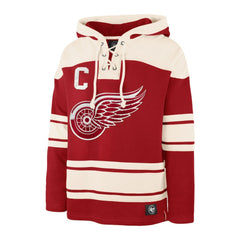 Dylan Larkin Detroit Red Wings '47 Captain Patch Player Name & Number Lacer Pullover Hoodie - Red | US 201242061