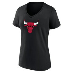 Chicago Bulls Women's Primary Logo V-Neck T-Shirt Black outlet