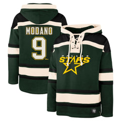 Mike Modano Dallas Stars '47 Retired Player Name & Number Lacer Pullover Hoodie - Green | US 201247429