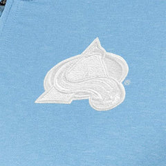 Colorado Avalanche Antigua Women's White Logo Mentor Quarter-Zip Jacket - Light Blue | US 201249313