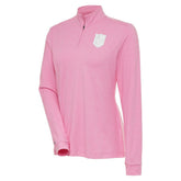 Vegas Golden Knights Antigua Women's White Logo Mentor Quarter-Zip Jacket - Pink | US 201249337