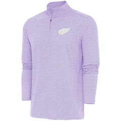 Detroit Red Wings Antigua White Logo Hunk Quarter-Zip Pullover - Lavender | US 201249472