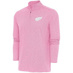 Detroit Red Wings Antigua White Logo Hunk Quarter-Zip Pullover - Pink | US 201249481
