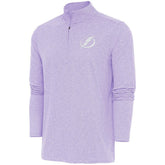 Tampa Bay Lightning Antigua White Logo Hunk Quarter-Zip Pullover - Lavender | US 201249511