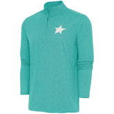 Dallas Stars Antigua White Logo Hunk Quarter-Zip Pullover - Heather Aqua | US 201249515