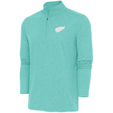 Detroit Red Wings Antigua White Logo Hunk Quarter-Zip Pullover - Mint | US 201249518