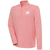 Dallas Stars Antigua White Logo Bright Quarter-Zip Pullover - Coral | US 201249655