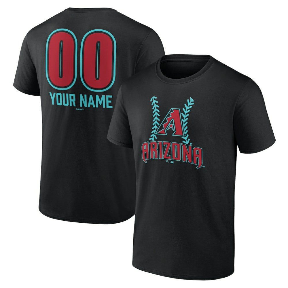 Arizona Diamondbacks Personalized Name & Number Fastball T-Shirt - Black T-shirts