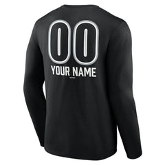 Chicago White Sox Personalized Name & Number Fastball Long Sleeve T-Shirt - Black T-shirts
