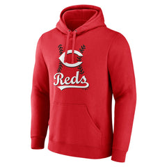 Cincinnati Reds Personalized Name & Number Fastball Pullover Hoodie - Red Hoodies