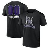 Colorado Rockies Personalized Name & Number Fastball T-Shirt - Black T-shirts