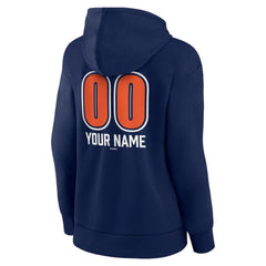 Detroit Tigers Women's Personalized Name & Number Fastball Pullover Hoodie - Navy Hoodies