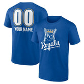Kansas City Royals Personalized Name & Number Fastball T-Shirt - Royal T-shirts