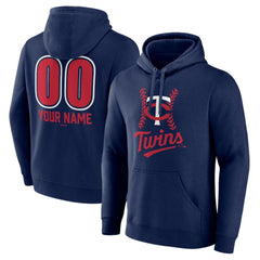 Minnesota Twins Personalized Name & Number Fastball Pullover Hoodie - Navy Hoodies