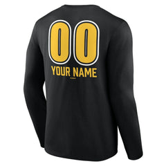 Pittsburgh Pirates Personalized Name & Number Fastball Long Sleeve T-Shirt - Black T-shirts