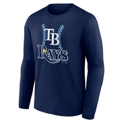 Tampa Bay Rays Personalized Name & Number Fastball Long Sleeve T-Shirt - Navy T-shirts