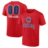 Chicago Cubs Personalized Name & Number Fastball T-Shirt - Red T-shirts