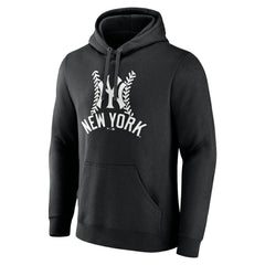 New York Yankees Personalized Name & Number Fastball Pullover Hoodie - Black Hoodies
