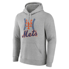 New York Mets Personalized Name & Number Fastball Pullover Hoodie - Gray Hoodies
