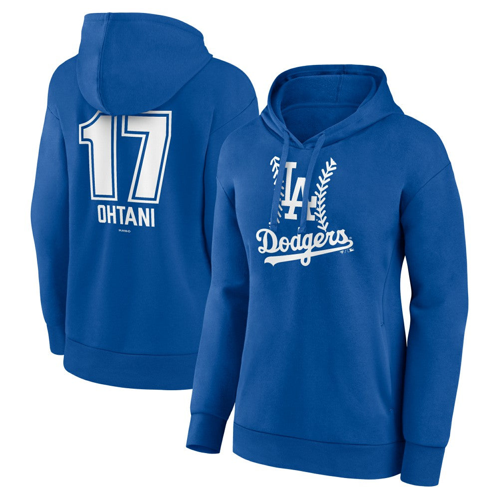 Shohei Ohtani Los Angeles Dodgers Women's Fastball Player Name & Number Pullover Hoodie - Royal Hoodies