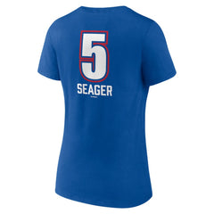 Corey Seager Texas Rangers Women's Fastball Player Name & Number V-Neck T-Shirt - Royal T-shirts