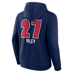 Austin Riley Atlanta Braves Fastball Player Name & Number Pullover Hoodie - Navy Hoodies