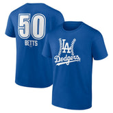 Mookie Betts Los Angeles Dodgers Fastball Player Name & Number T-Shirt - Royal T-shirts