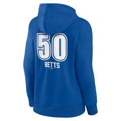 Mookie Betts Los Angeles Dodgers Women's Fastball Player Name & Number Pullover Hoodie - Royal Hoodies