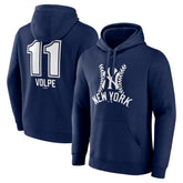 Anthony Volpe New York Yankees Fastball Player Name & Number Pullover Hoodie - Navy Hoodies