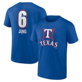 Josh Jung Texas Rangers Fastball Player Name & Number T-Shirt - Royal T-shirts